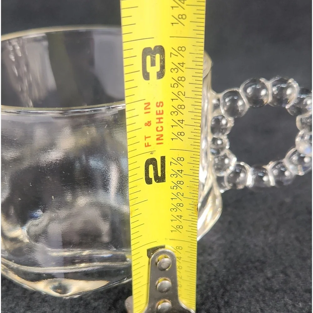 2 Hazel Atlas Glass ATC1305 Clear Snack Smoke Tray/Plates w Cups Ball & Rib